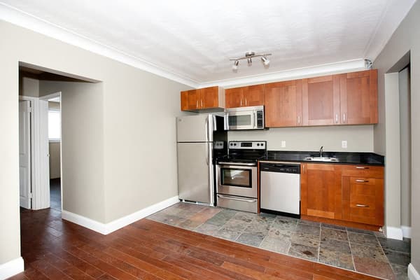 Kitchen and dining area looking through to the hall at 18 Elm Street, Kingston