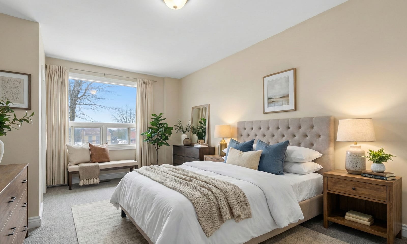 Staged rendering of a bedroom at 394 Alfred Street, Kingston